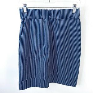 Garnish Womens Blue White Striped Elastic Waist Straight Skirt Size Small